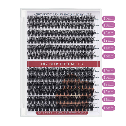 60D+80D Super dense cluster DIY lashes - 240 clusters