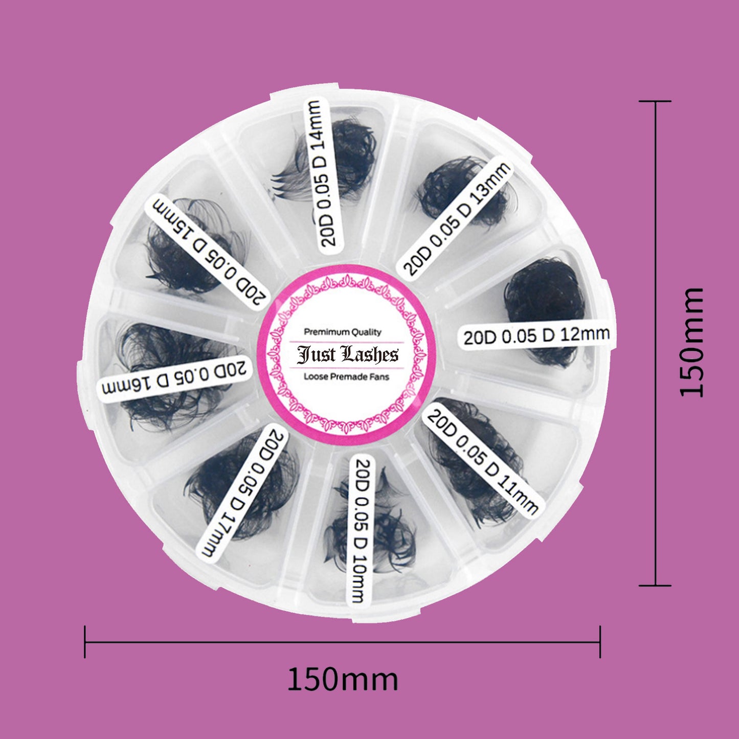 500 pieces 0.07mm Mixed length Bulk Premade Eyelashes