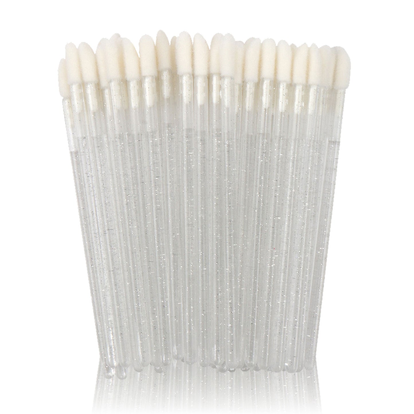 Disposable lip brush with crystal handle