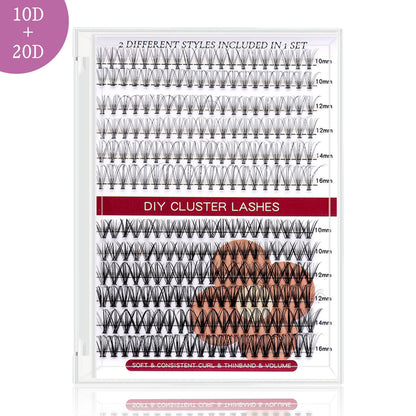 10D+20D cluster DIY lashes - 240 clusters