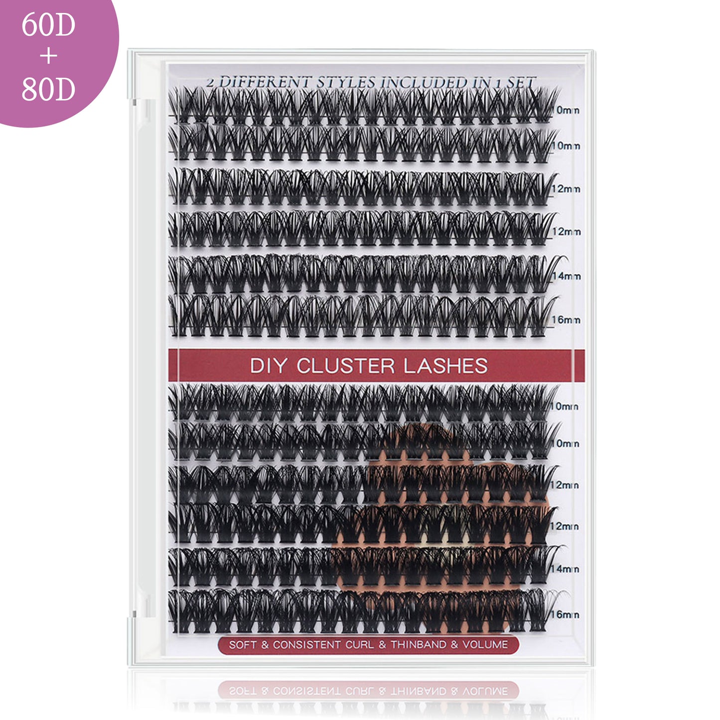 60D+80D Super dense cluster DIY lashes - 240 clusters