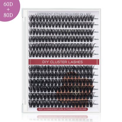 60D+80D Super dense cluster DIY lashes - 240 clusters