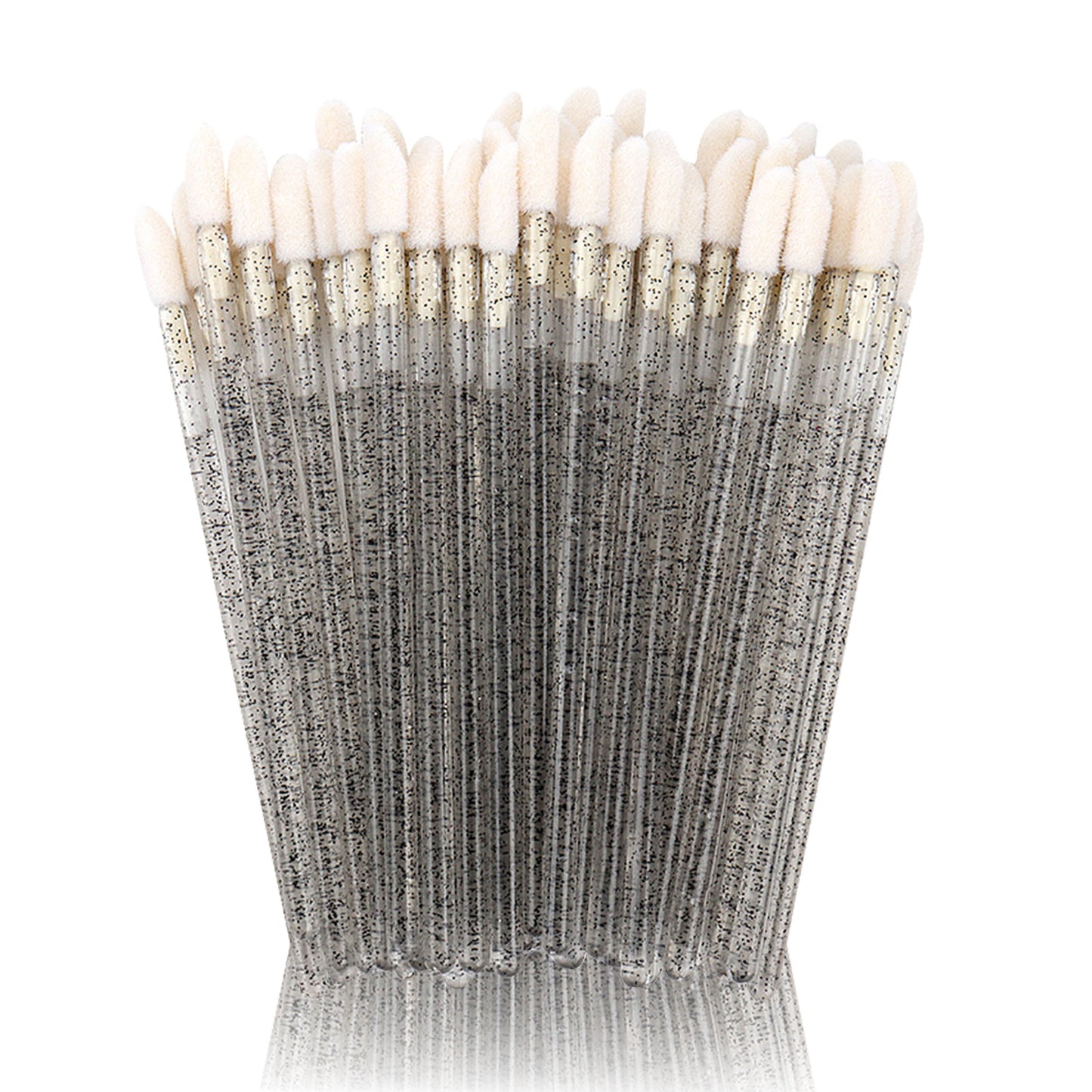 Disposable lip brush with crystal handle