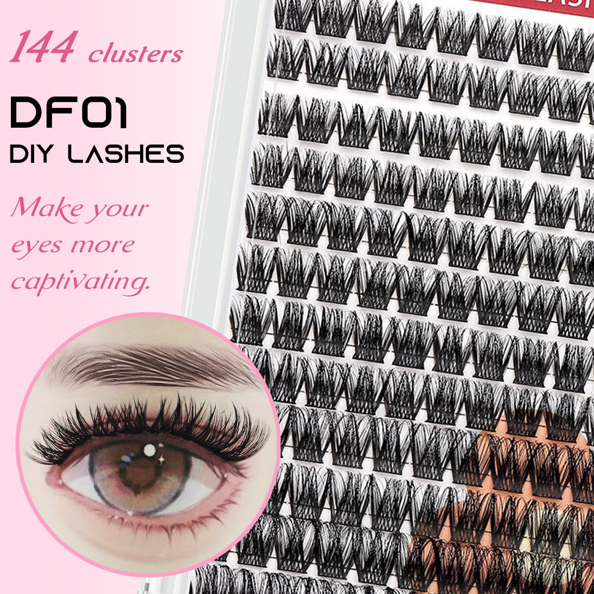 DF01 cluster DIY lashes Kit - 144 clusters