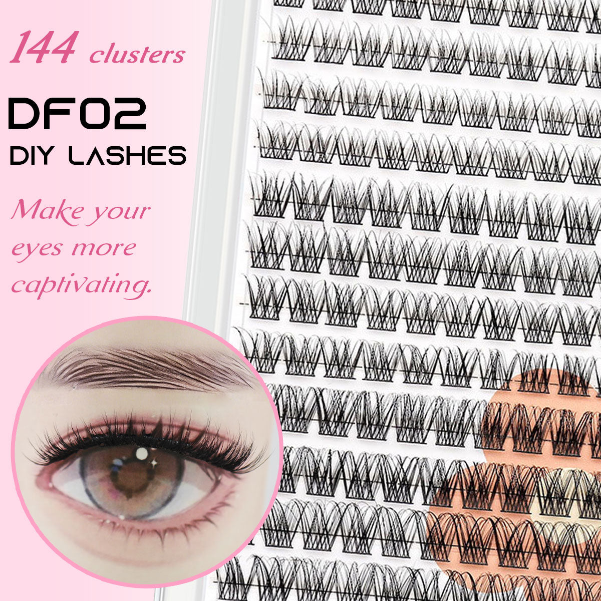 DF02 cluster DIY lashes Kit - 144 clusters