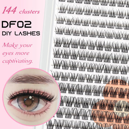 DF02 cluster DIY lashes Kit - 144 clusters
