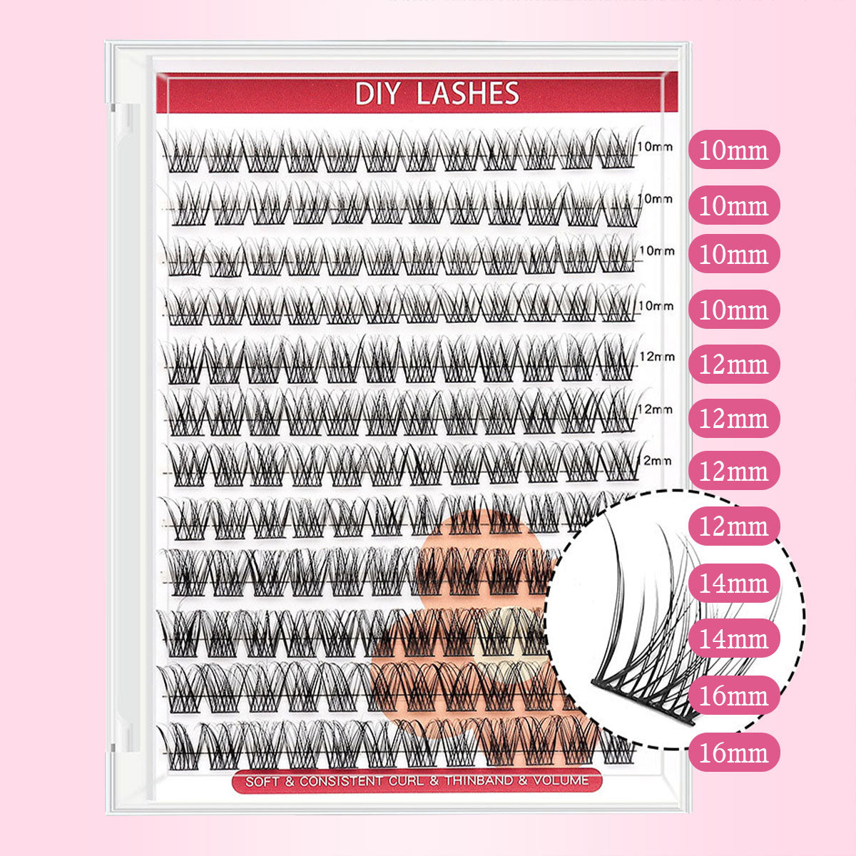 DF02 cluster DIY lashes Kit - 144 clusters