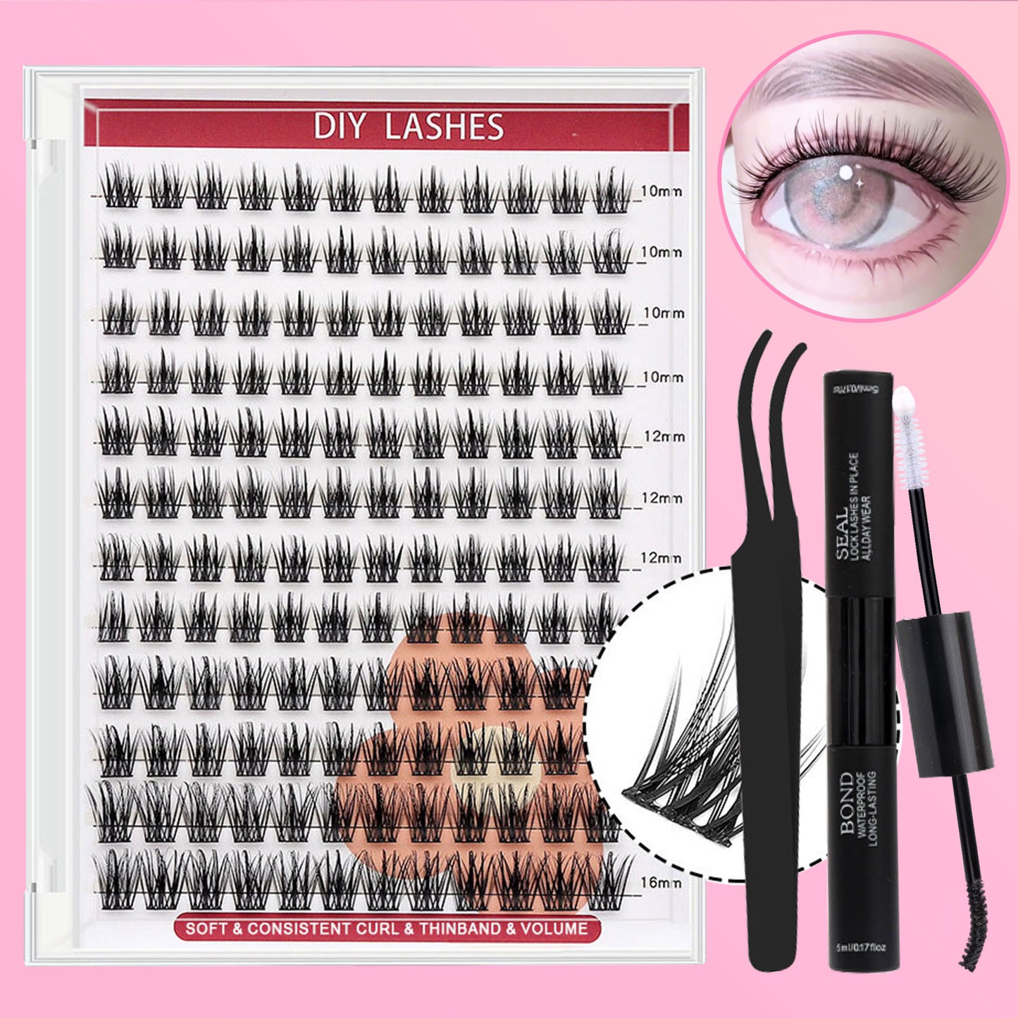 DF03 cluster DIY lashes Kit - 144 clusters