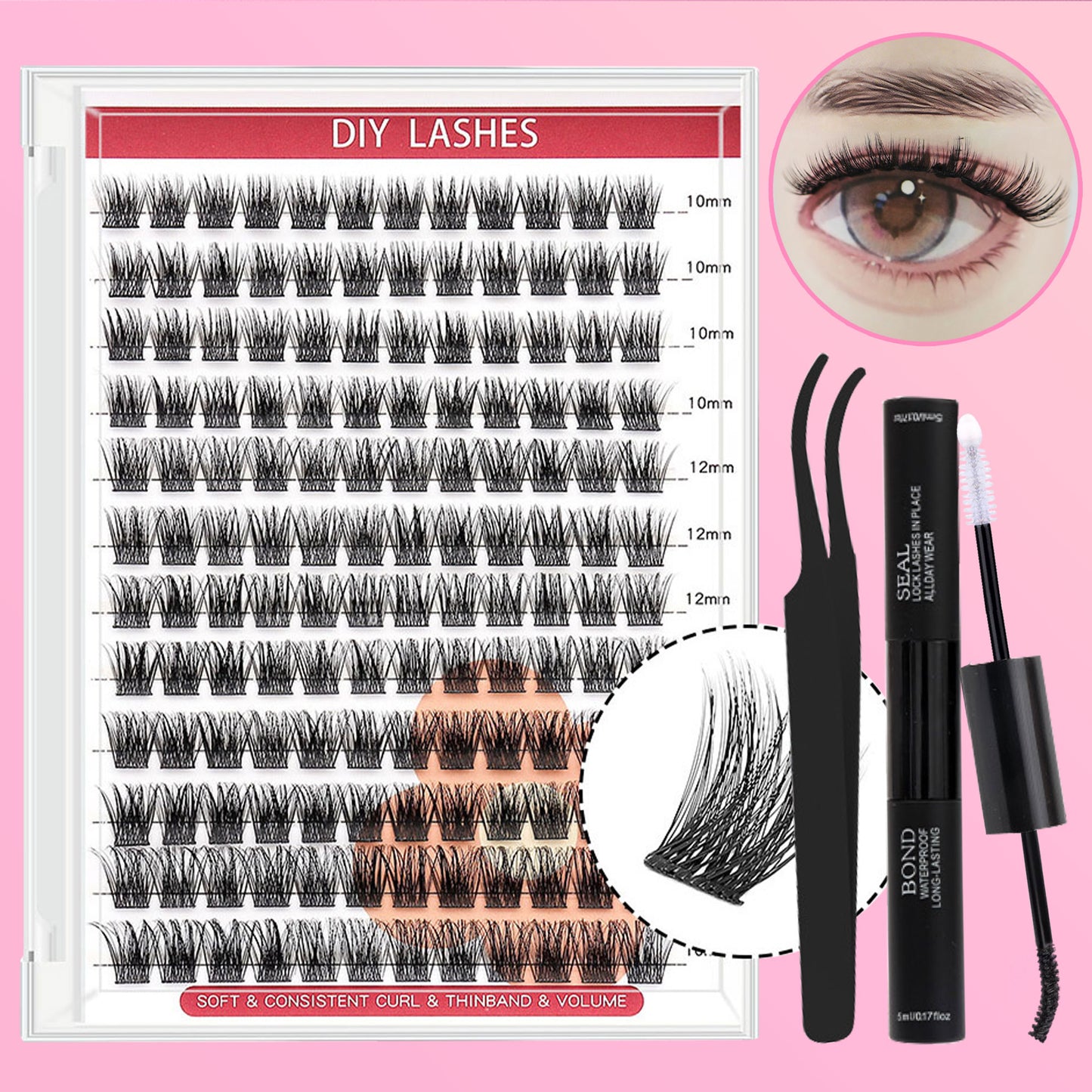 DF04 cluster DIY lashes Kit - 144 clusters