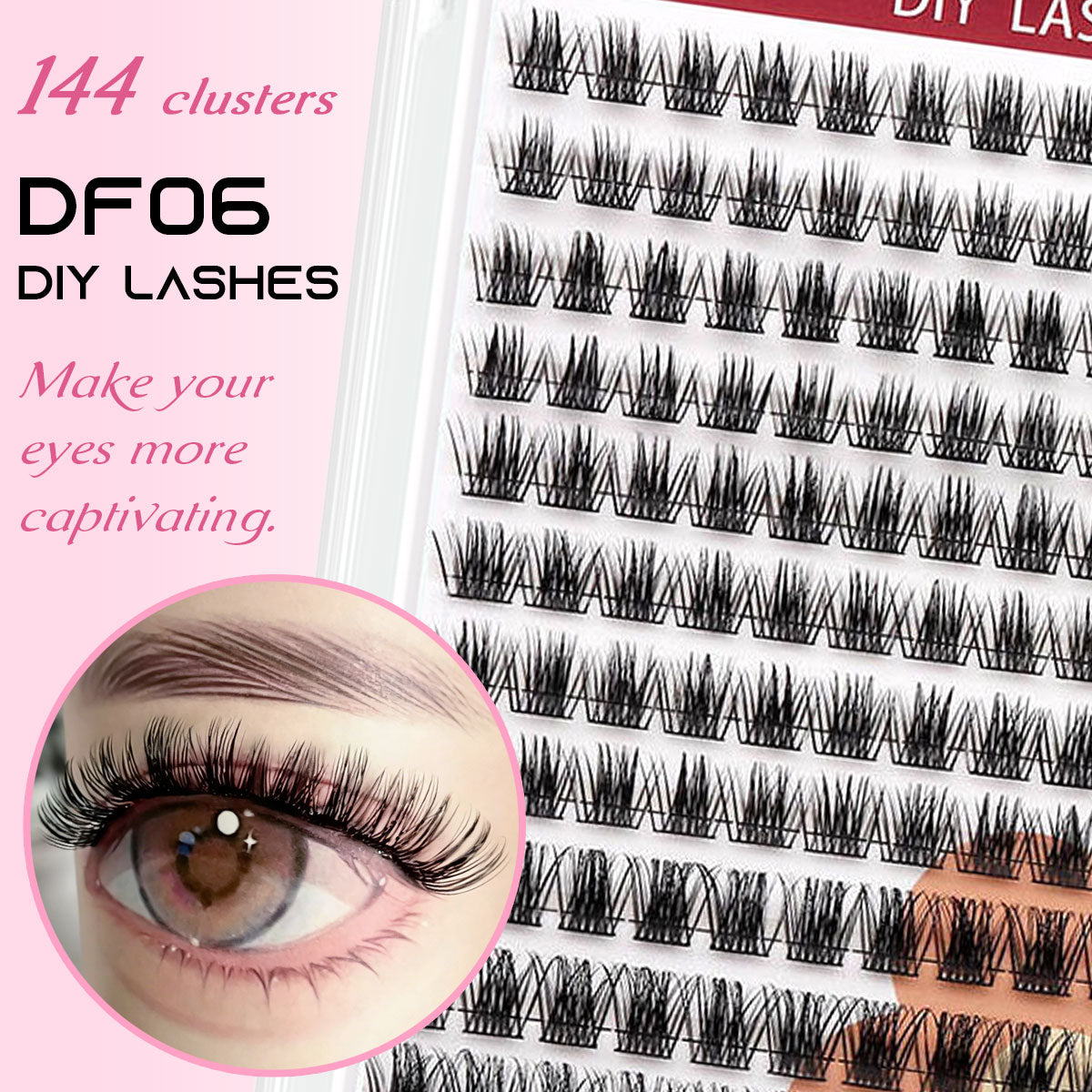 DF06 cluster DIY lashes Kit - 144 clusters