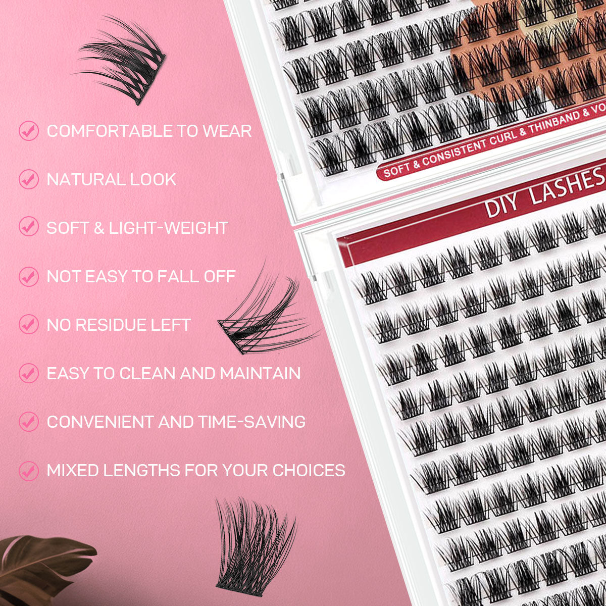 DF06 cluster DIY lashes Kit - 144 clusters