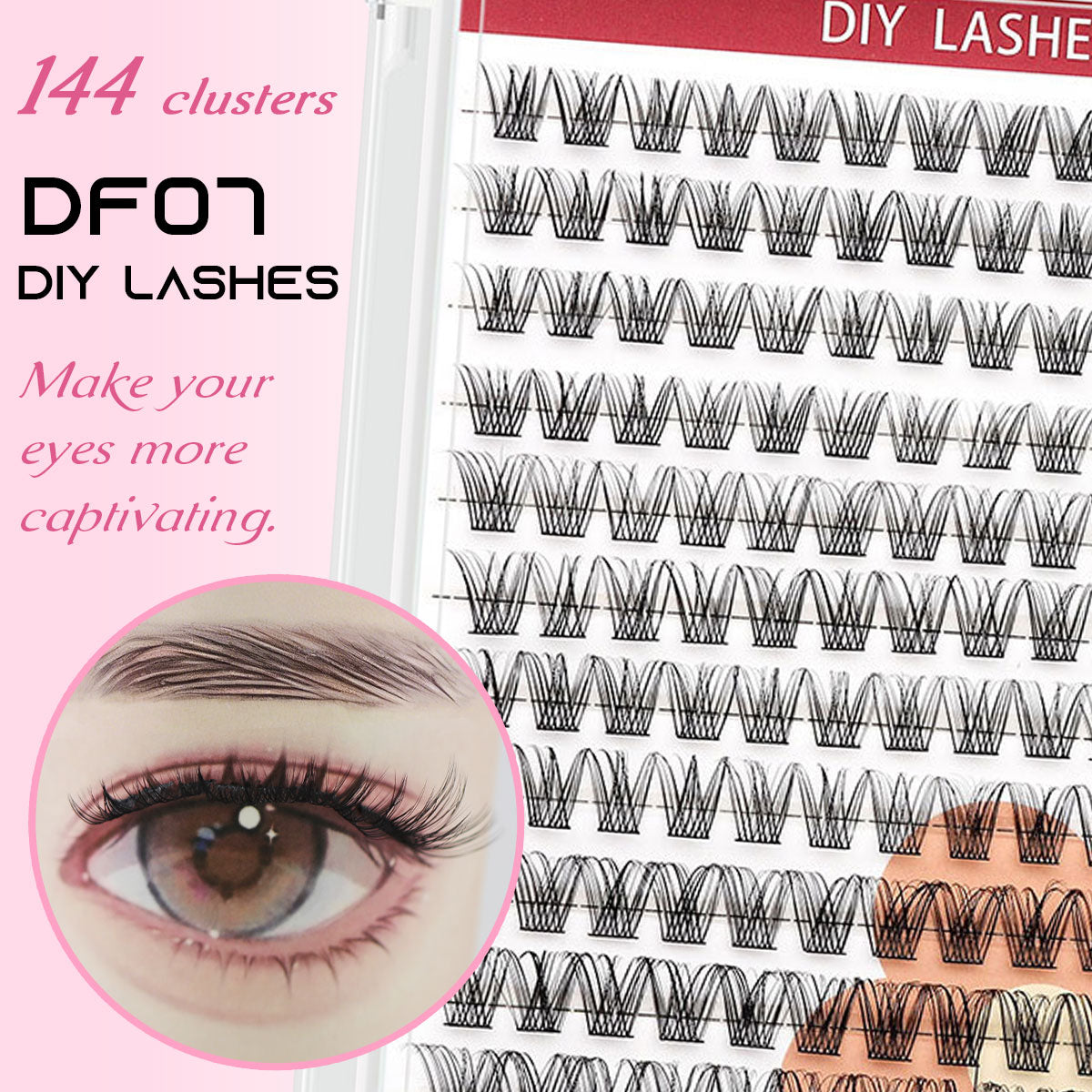 DF07 cluster DIY lashes Kit - 144 clusters
