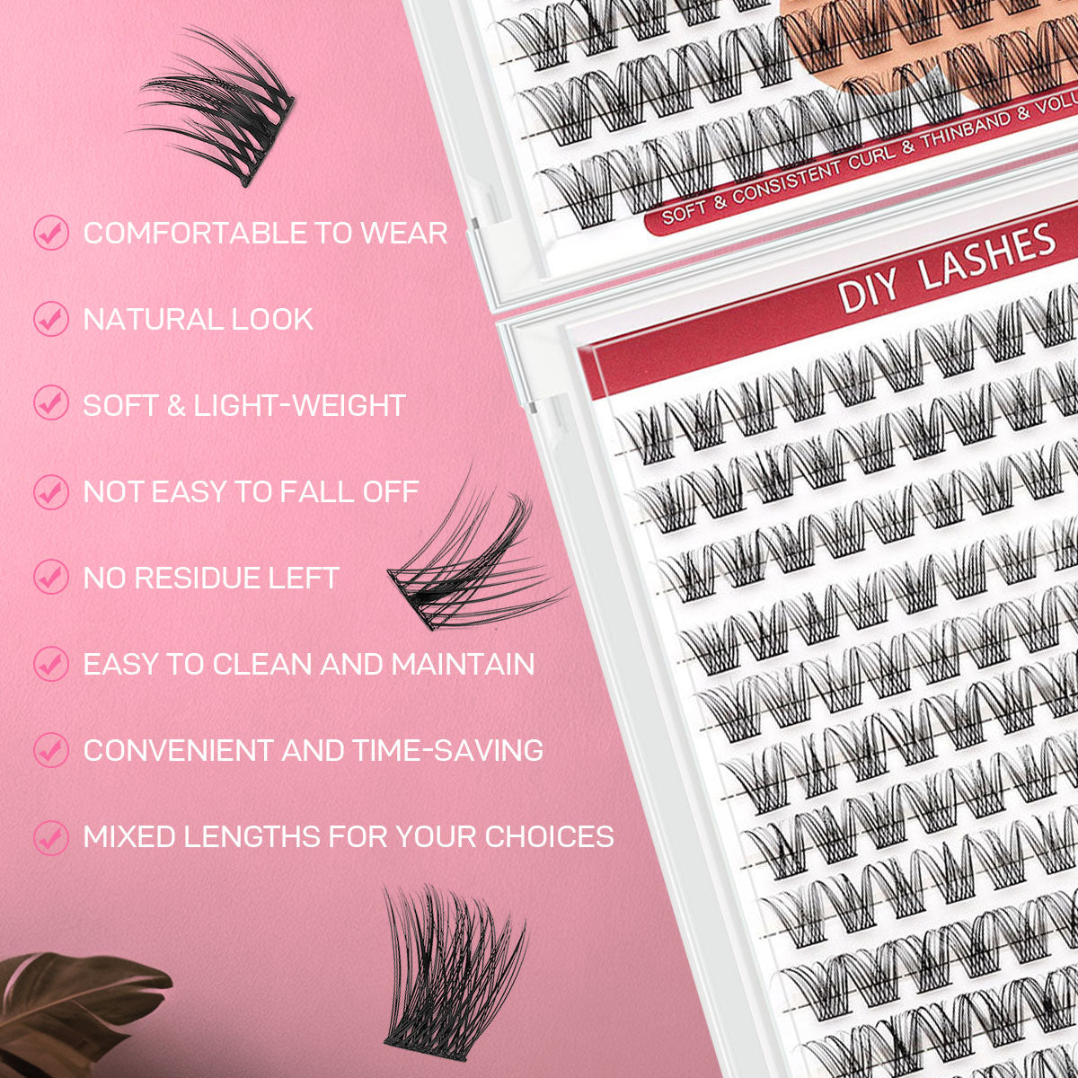 DF07 cluster DIY lashes Kit - 144 clusters