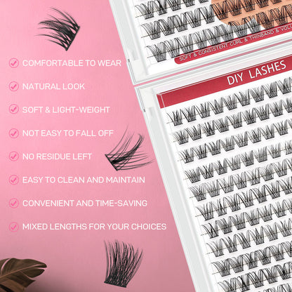 DF07 cluster DIY lashes Kit - 144 clusters