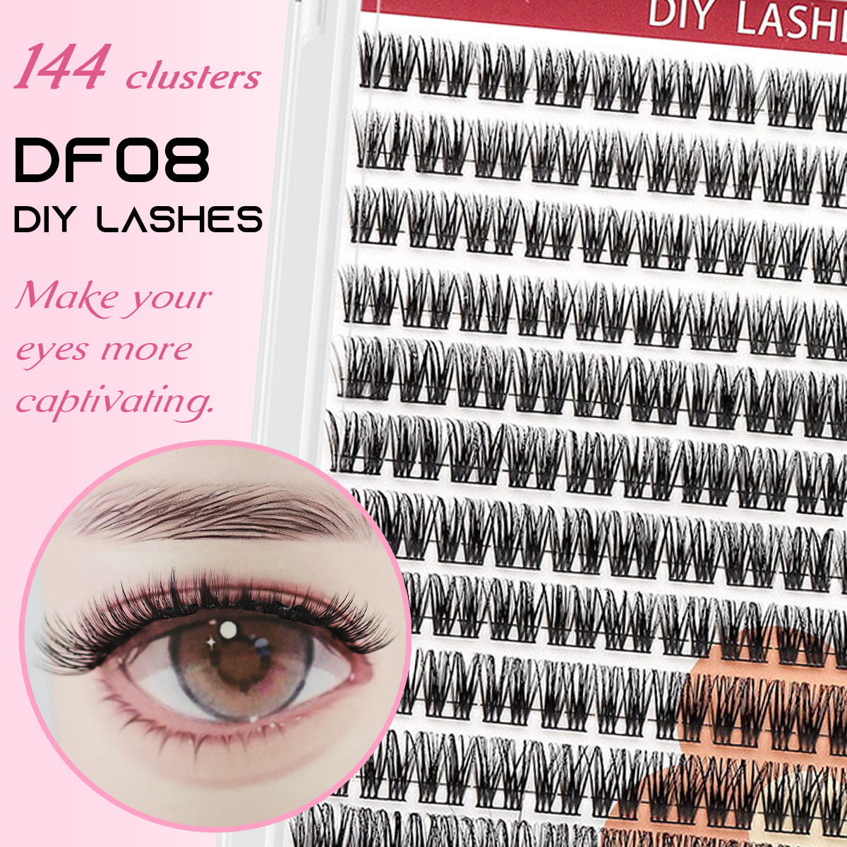 DF08 cluster DIY lashes Kit - 144 clusters