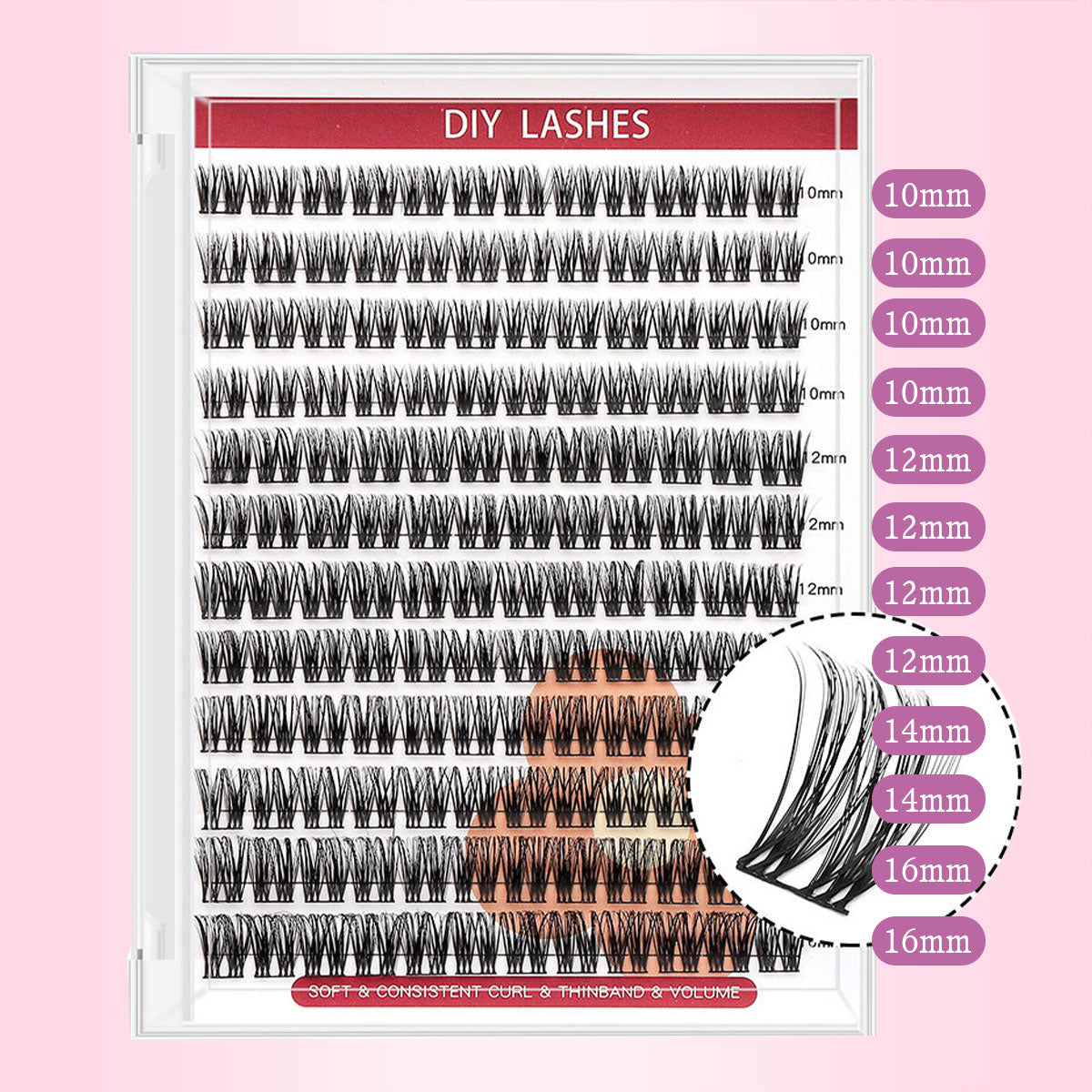 DF08 cluster DIY lashes Kit - 144 clusters