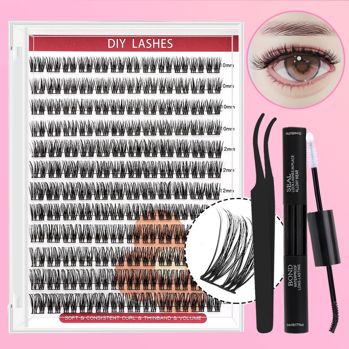 DF08 cluster DIY lashes Kit - 144 clusters