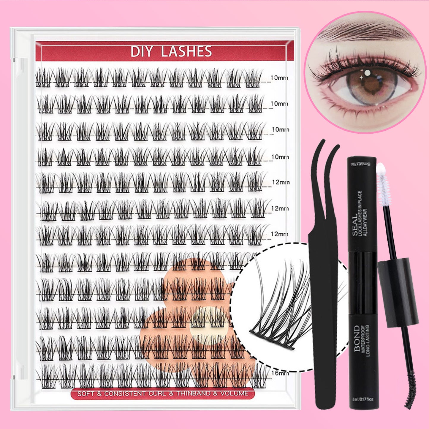 DF09 cluster DIY lashes Kit - 144 clusters