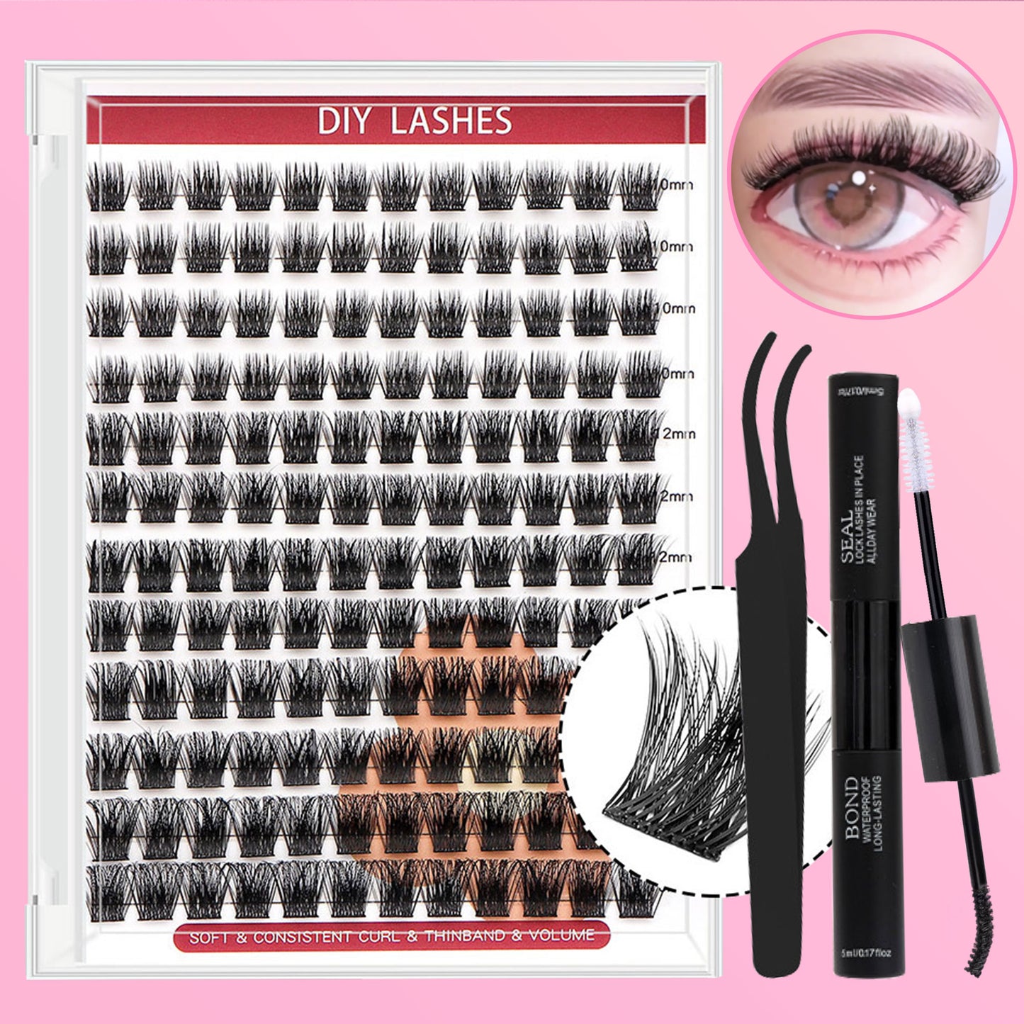 DF10 cluster DIY lashes Kit- 144 clusters