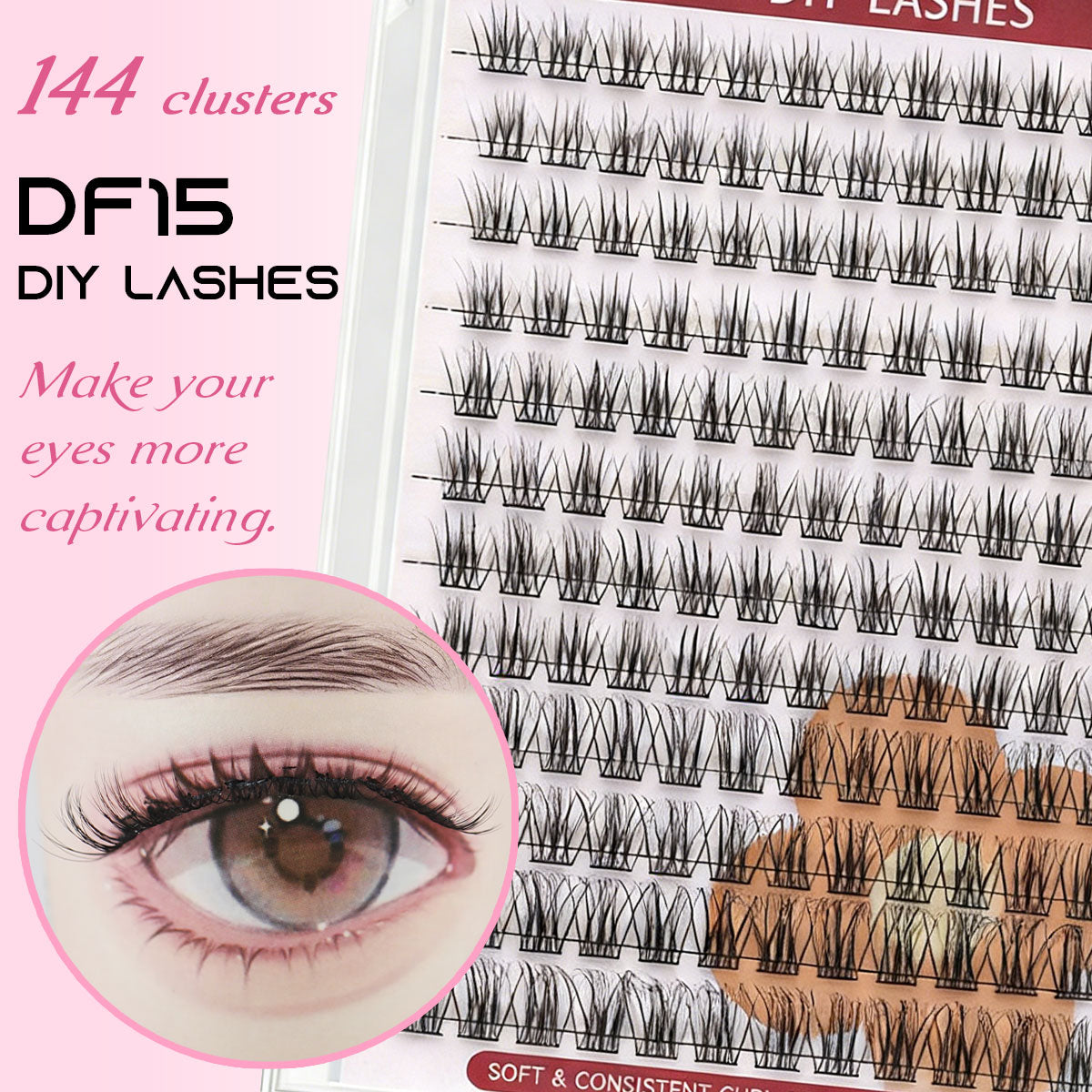 DF15 cluster DIY lashes - 144 clusters