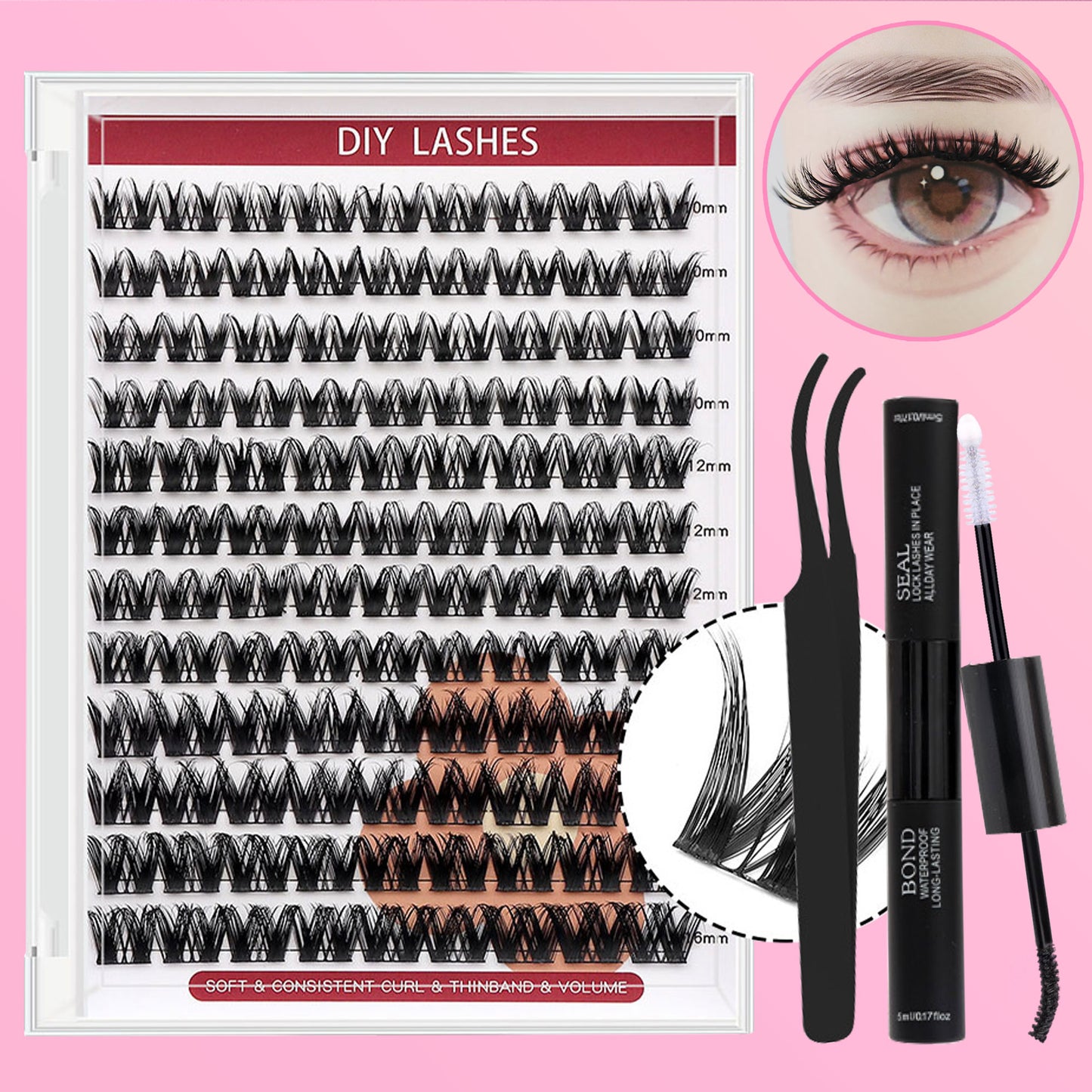 DF16 cluster DIY lashes Kit - 108clusters