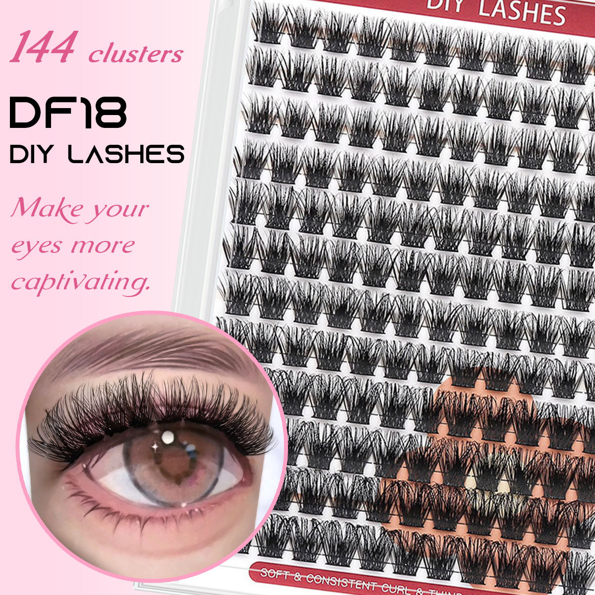 DF18 cluster DIY lashes Kit - 144 clusters