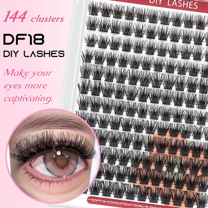 DF18 cluster DIY lashes Kit - 144 clusters