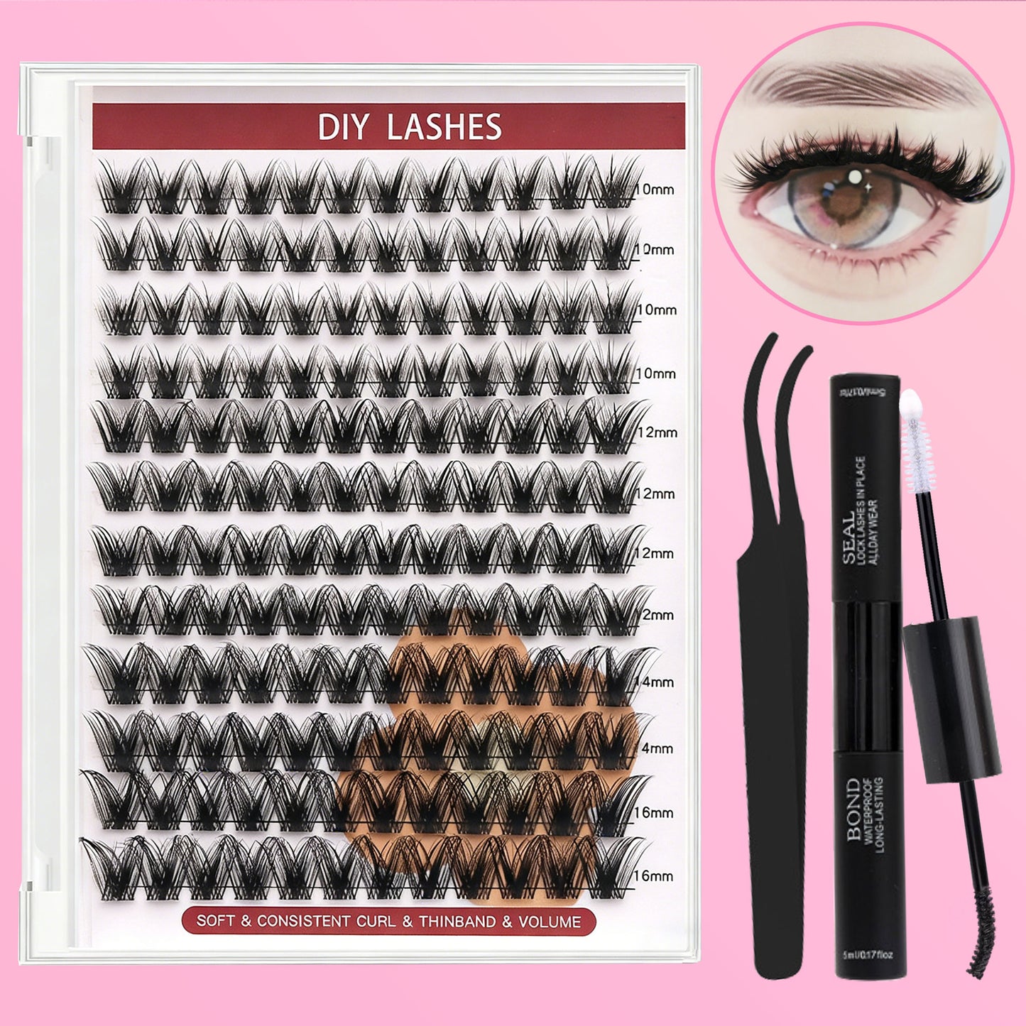 DF28 cluster DIY lashes Kit - 144 clusters