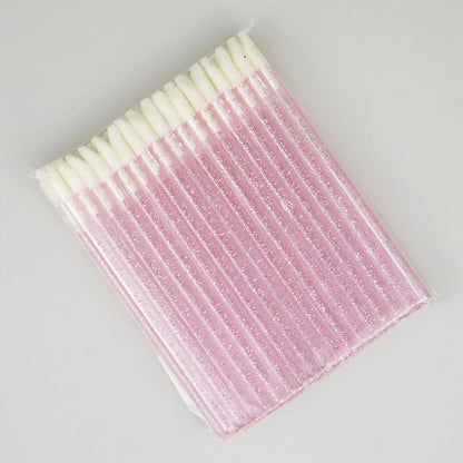 Disposable lip brush with crystal handle