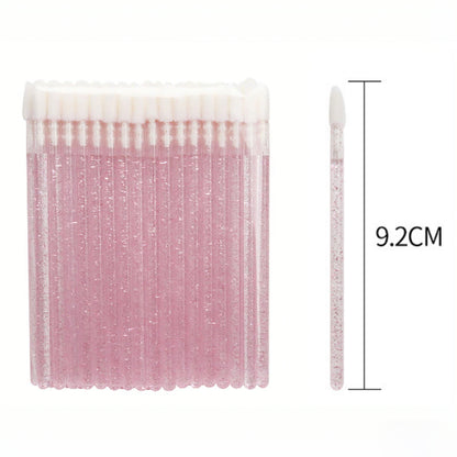 Disposable lip brush with crystal handle