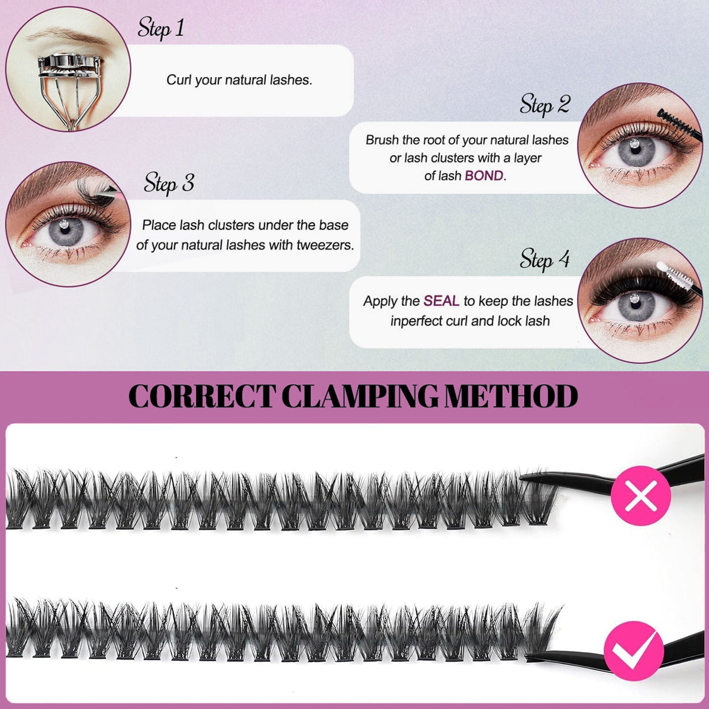 30D+40D cluster DIY lashes - 240 clusters