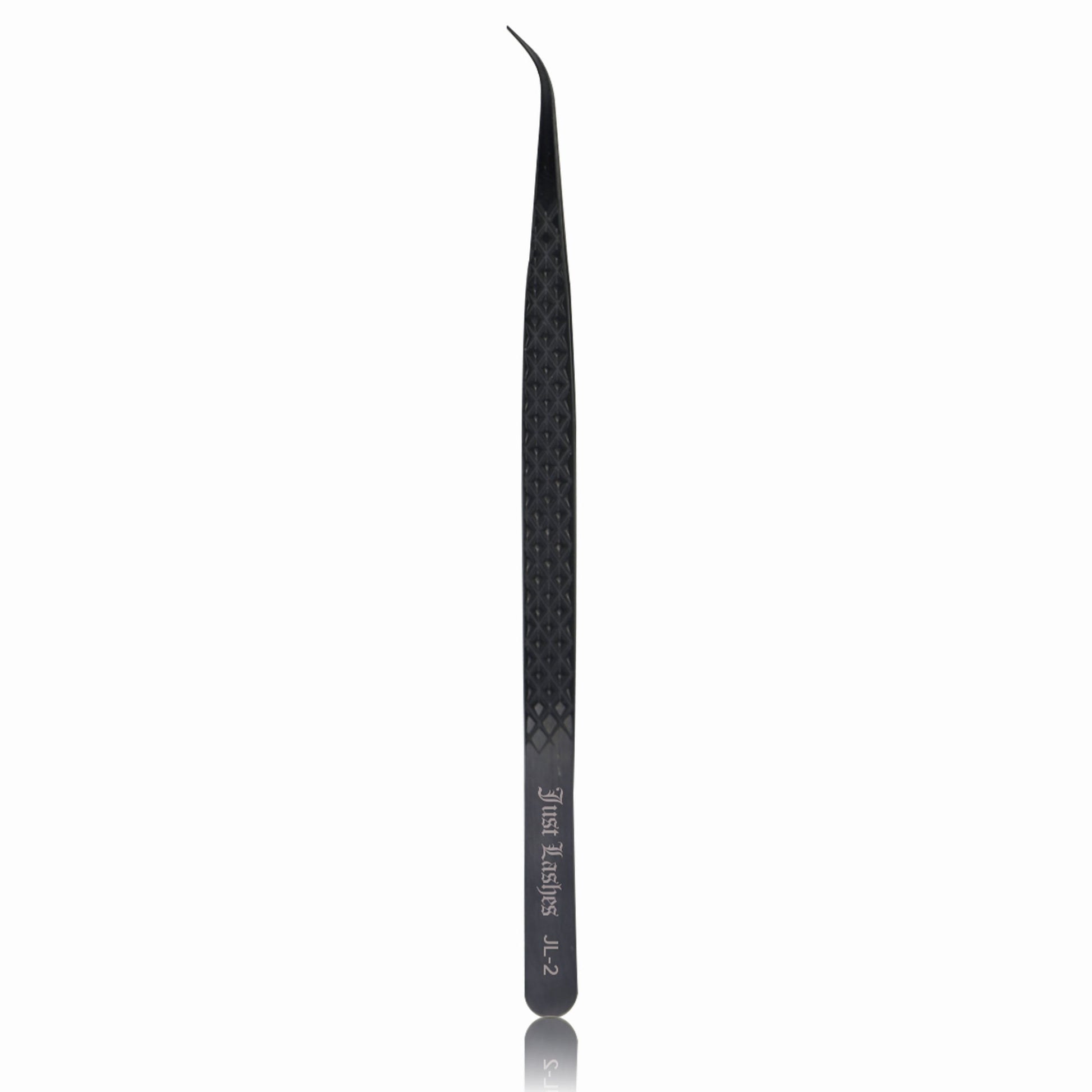 JL-2 curved black eyelash extension tweezers