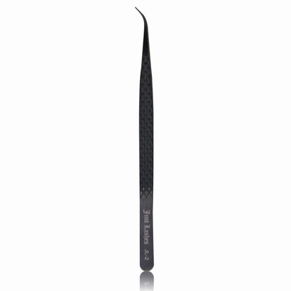 JL-2 curved black eyelash extension tweezers