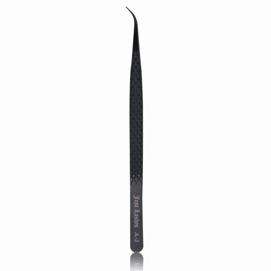 JL-2 curved black eyelash extension tweezers