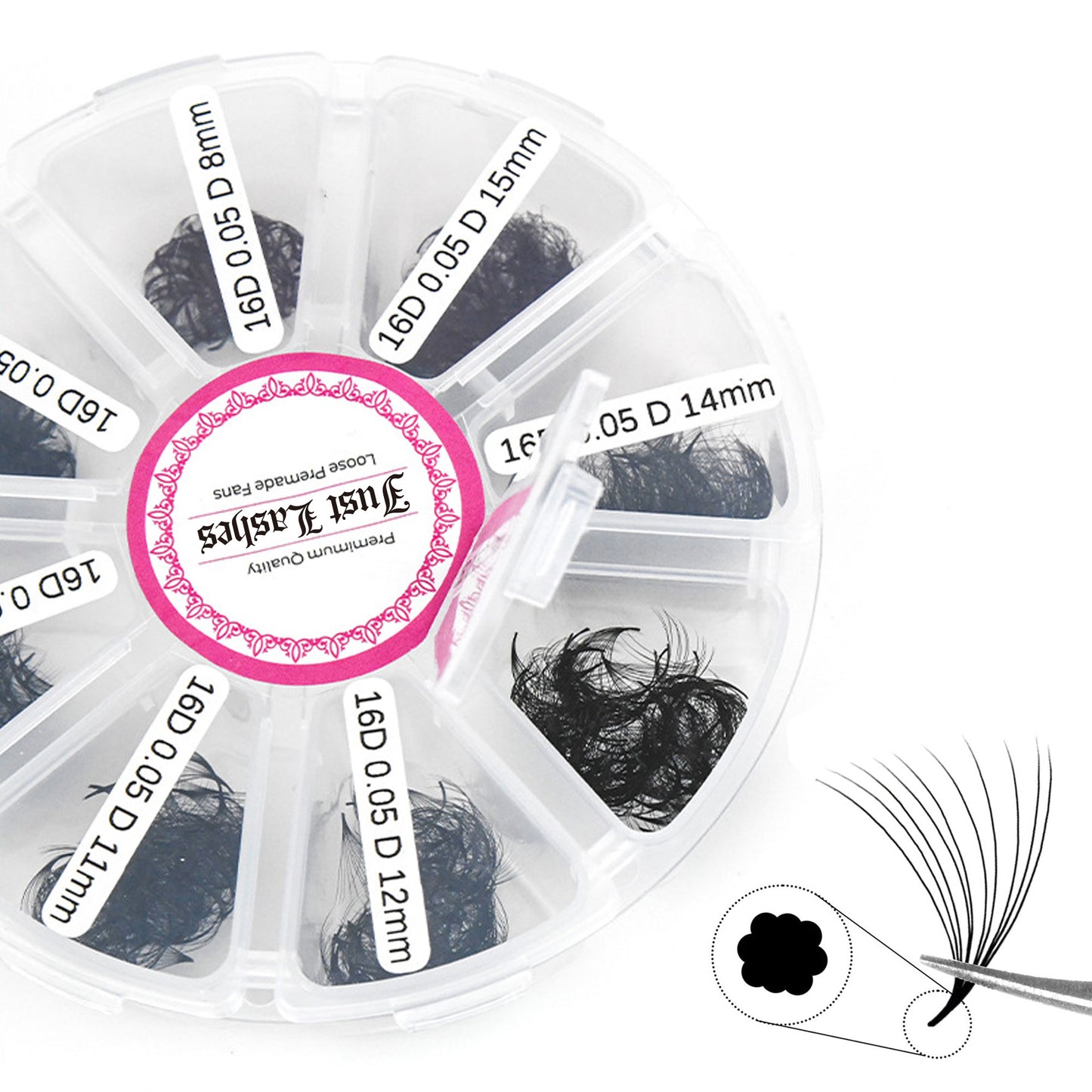 500 pieces 0.07mm Mixed length Bulk Premade Eyelashes