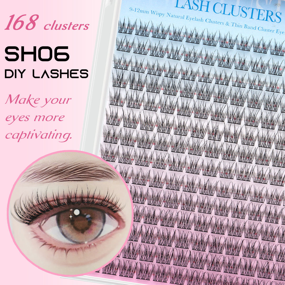 SH06 cluster DIY lashes - 168 clusters