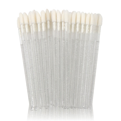 Disposable lip brush with crystal handle